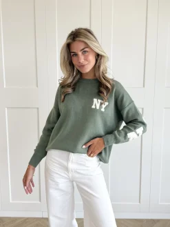 New York trui groen