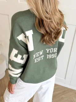 New York trui groen