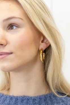 Oorbel Texture Hoop goud