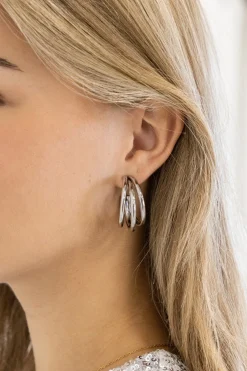 Oorbel Triple Hoop zilver