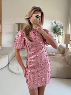Pailletten jurk Romance roze