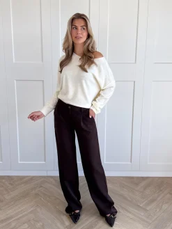 Pantalon low waist Steff bruin