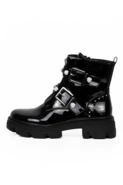 Parel bikerboots lak