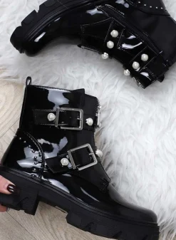 Parel bikerboots lak