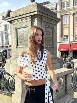 Polka top Louise wit