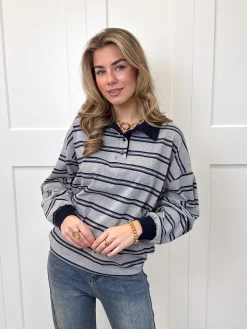 Polo sweater Luna grijs