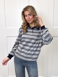 Polo sweater Luna grijs