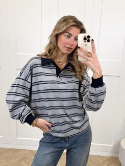 Polo sweater Luna grijs