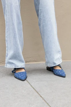 Puntige loafers studs denim