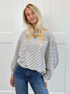 Sanne strepen sweater blauw