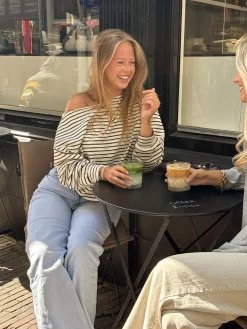 Sanne strepen sweater blauw