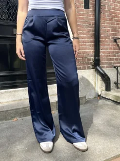 Satin broek Elin navy
