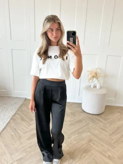 Satin broek Elin zwart