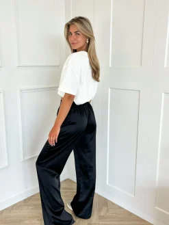 Satin broek Elin zwart