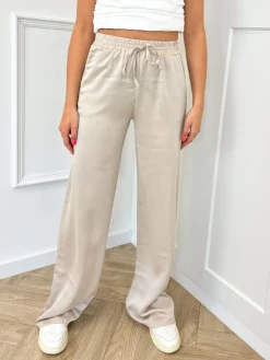 Satin broek Tess beige