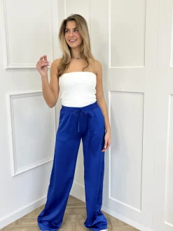 Satin broek Tess blauw