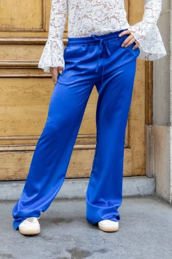 Satin broek Tess blauw