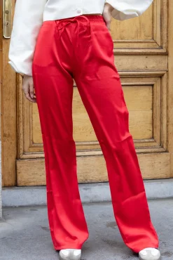Satin broek Tess rood