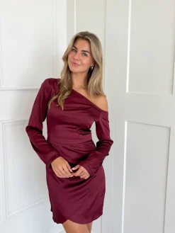 Satin dress Jessy bordeaux