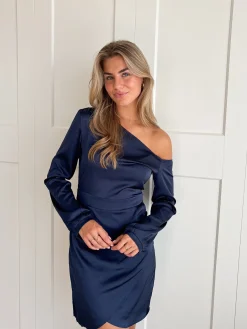 Satin dress Jessy navy
