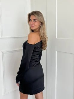 Satin dress Jessy zwart
