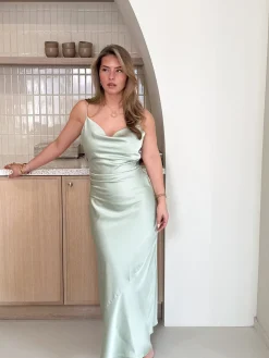 Satin dress Liva mint