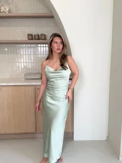 Satin dress Liva mint