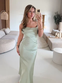 Satin dress Liva mint