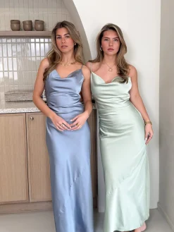 Satin dress Liva mint