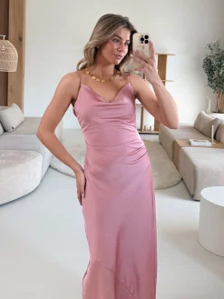 Satin dress Liva roze