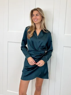 Satin dress Noa petrol