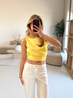 Satin top Jill butter yellow