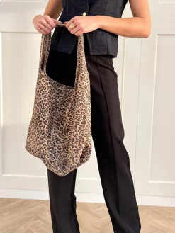 Shopper Suède leopard