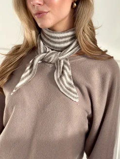 Sjaal Isabella gestreept taupe