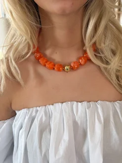 Soleil ketting oranje