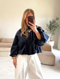 Steffie blouse navy blauw