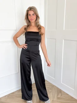 Strapless jumpsuit Evi zwart