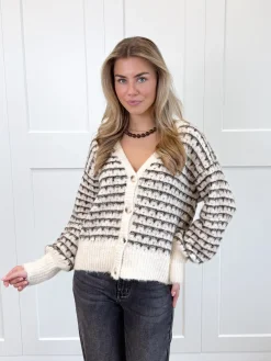 Streepjesvestje Elodie bruin