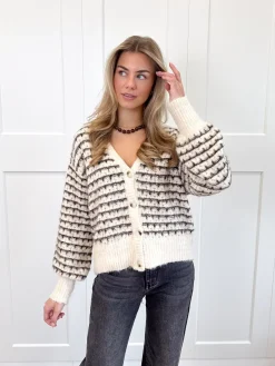 Streepjesvestje Elodie bruin