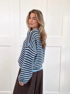 Strepen trui Fien blauw