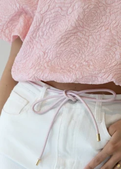Taille knoopriem roze