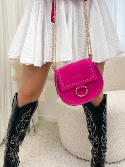Tas suède fuchsia