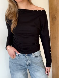 Top Molly zwart studs