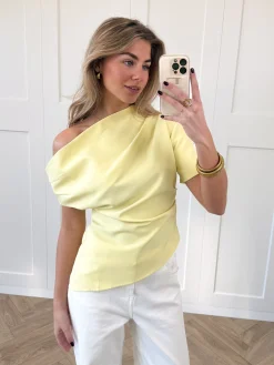 Top off shoulder Candice geel