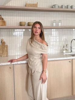 Top off shoulder Philou taupe