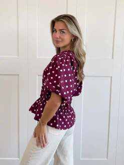 Top polkadots fuchsia