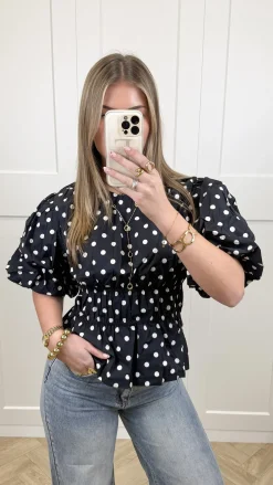 Top polkadots navy