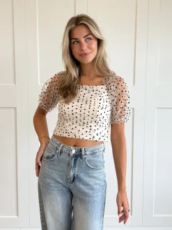 Top polka Livia beige
