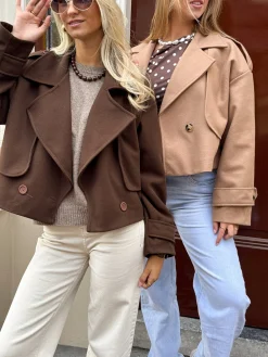 Trenchcoat jas Elena donker bruin
