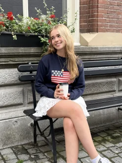 Trui America blauw